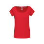Dames-t-shirt korte mouwen met boothals Red 3XL