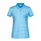 Ladies' Polo Striped - atlantic/white - XS