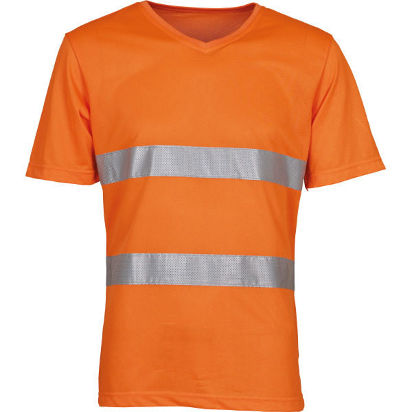 Hi-Vis Top Cool T-shirt V-Ausschnitt Hi Vis Orange S