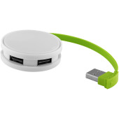 Round 4 poorts USB hub - Wit/Lime