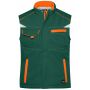 Workwear Softshell Padded Vest - COLOR - - dark-green/orange - XS