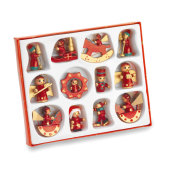 LAPONIA - Set 12 houten kerstboomhangers LAPONIA - Set 12 houten kerstboomhangers