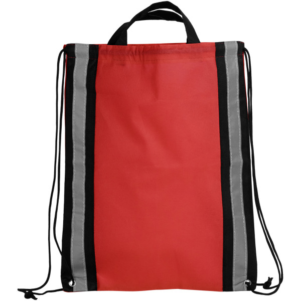 Reflective non-woven drawstring backpack 5L - Red