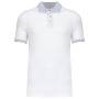 Piqué-herenpolo tweekleurig White / Oxford Grey S