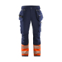 High Vis werkbroek 4-weg-stretch met gereedschapszakken