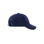 MB6230 6 Panel Corduroy Sandwich Cap - navy/red - one size