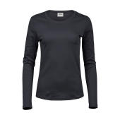 Ladies LS Interlock T-Shirt - Dark Grey - 3XL