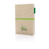A5 ECO jute notesbog, grøn