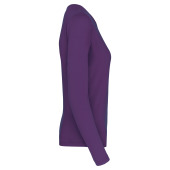 Dames T-shirt ronde hals lange mouwen Purple L