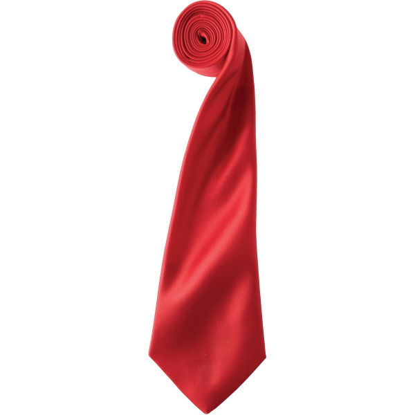 'Colours' Satin Tie Red One Size