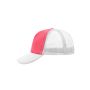 MB070 5 Panel Polyester Mesh Cap neon-roze/wit one size