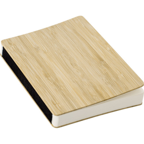 Bamboe cover notitieboek met pen bruin