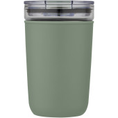 Bello 420 ml glas krus med ydervæg i genbrugsplast - Meleret grøn