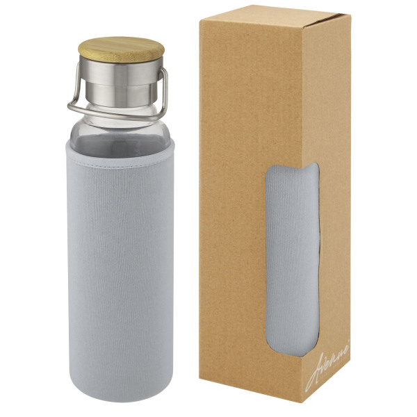 Thor 660 ml glass bottle with neoprene sleeve - Grey