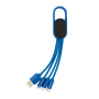 4-in-1 kabel met karabijnhaak, blauw