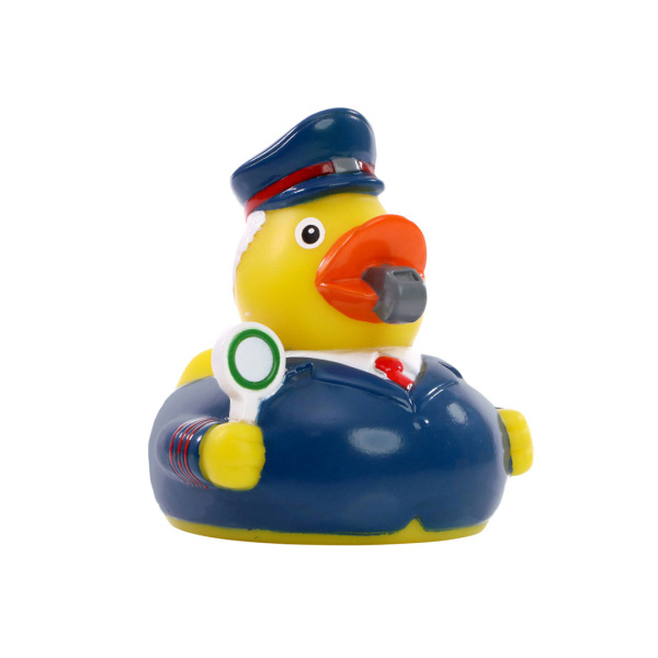 Squeaky duck train attendant