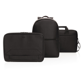 Swiss Peak deluxe vegan lederen laptop tas PVC vrij, zwart
