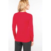 Dames pullover met v-hals Red XS