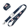 Flat polyester lanyard with metal bottle opener