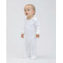 Baby Sleepsuit with Scratch Mitts - White - 0-3