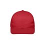 MB6240 6 Panel Flat Peak Cap - red/red - one size