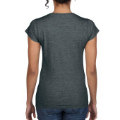 Gildan T-shirt V-Neck SoftStyle SS for her 446 dark heather L