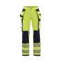 Dames High Vis werkbroek 4-weg stretch met gereedschapszakken