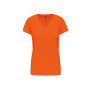 Dames T-shirt V-hals Korte Mouwen Orange XL