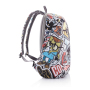 Bobby Soft "Art", anti-theft backpack, grey, red