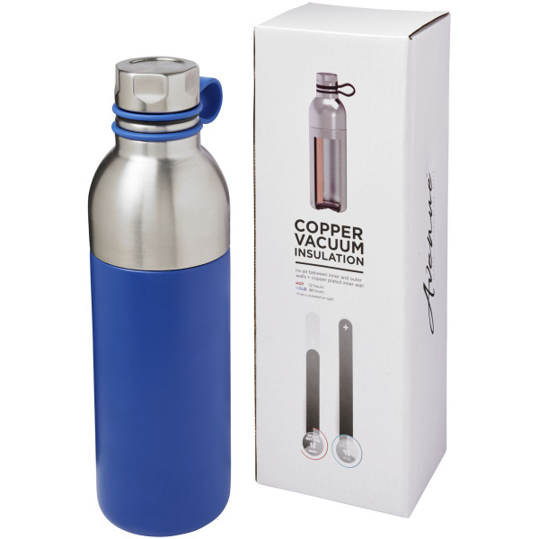 Koln 590 ml copper vacuum insulated sport bottle - Blue