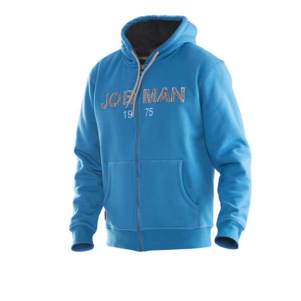 Jobman 5154 Vintage hoodie lined ocean/grijs l
