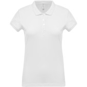 Ladies’ short-sleeved piqué polo shirt White 3XL