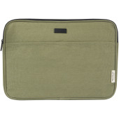 Joey 14 inch GRS gerecyclede canvas laptophoes, 2 l - Olijf groen