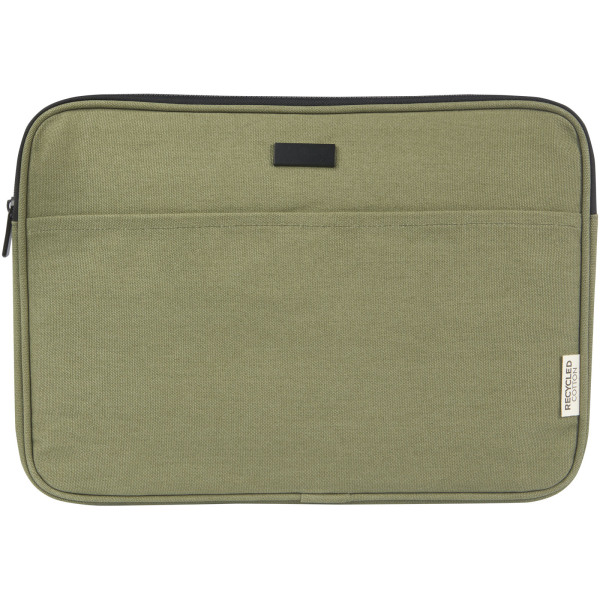 Joey 14" GRS recycled canvas laptop sleeve 2L - Olive