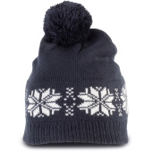 Gebreide kerstmuts met sterren Night Navy One Size