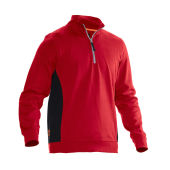 5401 Halfzip sweatshirt rood/zwart xxl
