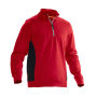 Jobman 5401 Halfzip sweatshirt rood/zwart 4xl