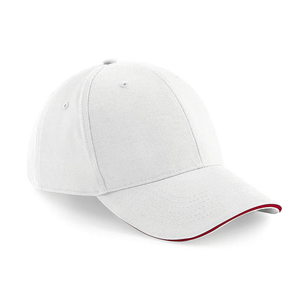 Athleisure 6 Panel Cap - White/Classic Red - One Size