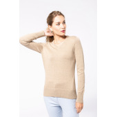 Pull col V femme Beige heather 3XL