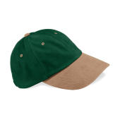 Low Profile Heavy Brushed Cotton Cap - Forest Green/Taupe - One Size