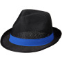 Trilby hoed met lint - Zwart/Blauw