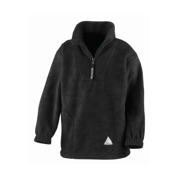 Kids/Youths Zip Neck Polartherm™ Fleece, Black, 10-12, Result