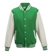 AWDis Varsity Jacket, Kelly Green/White, XS, Just Hoods