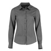 Ladies Long Sleeve Tailored Poplin Shirt, Graphite Grey, 12, Kustom Kit