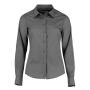Ladies Long Sleeve Tailored Poplin Shirt, Graphite Grey, 10, Kustom Kit