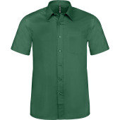 Overhemd in onderhoudsvriendelijk polykatoen-popeline korte mouwen heren Forest Green XL