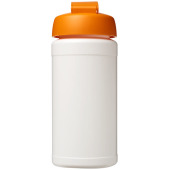 Baseline® Plus 500 ml sportflaska med uppfällbart lock - Vit/Orange