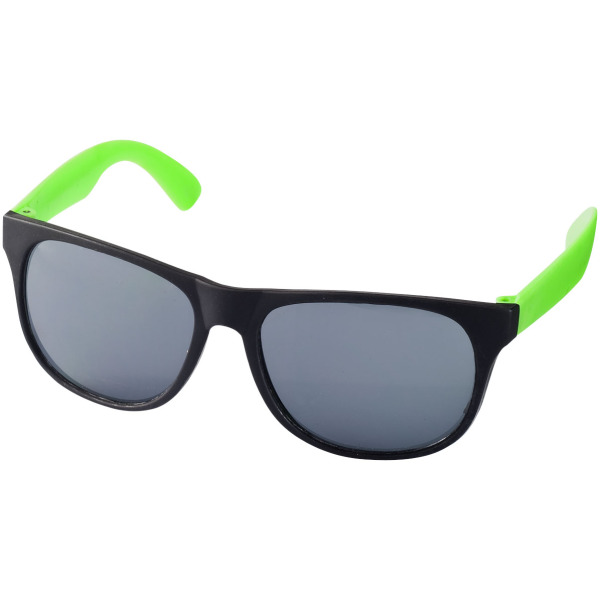 Retro tweekleurige zonnebril - Neon groen/Zwart