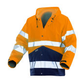 Jobman 1566 Hi-vis raincoat oranje/navy xxl
