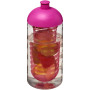 H2O Active® Bop 500 ml bidon en infuser met koepeldeksel - Transparant/Roze
